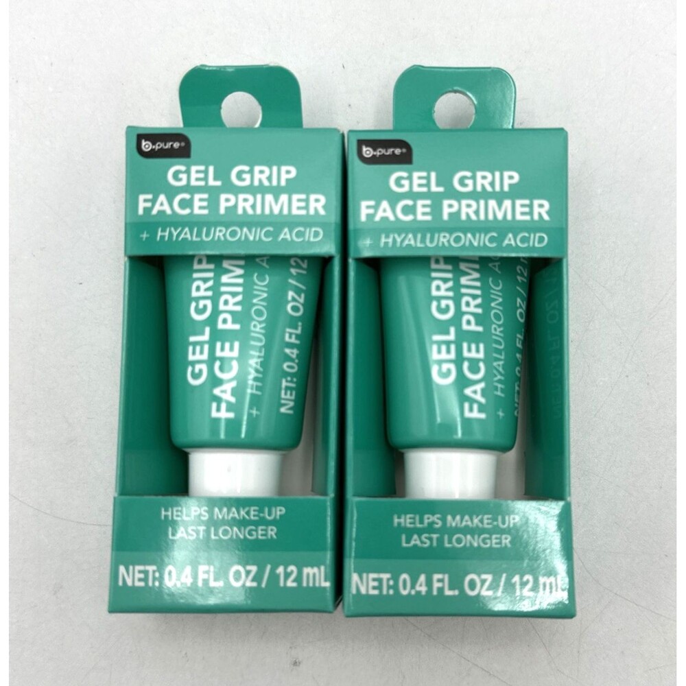 B Pure Gel Grip Face Primer w/ Hyaluronic Acid Lot of 2 New In Box
